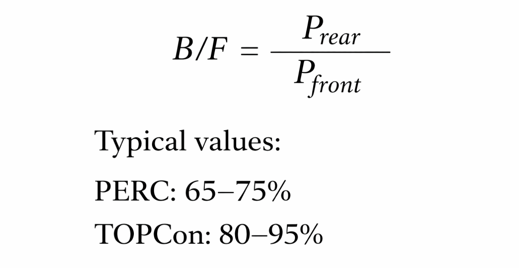 Bifacial factor formula