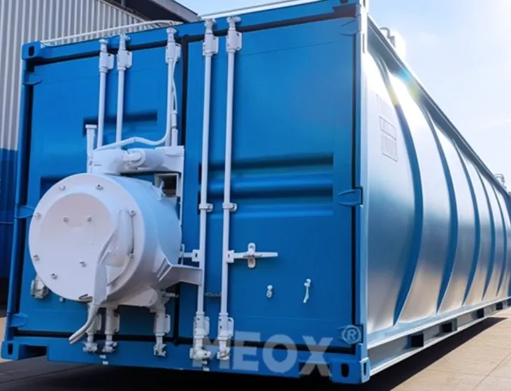 A containerized water treatment plant is secure