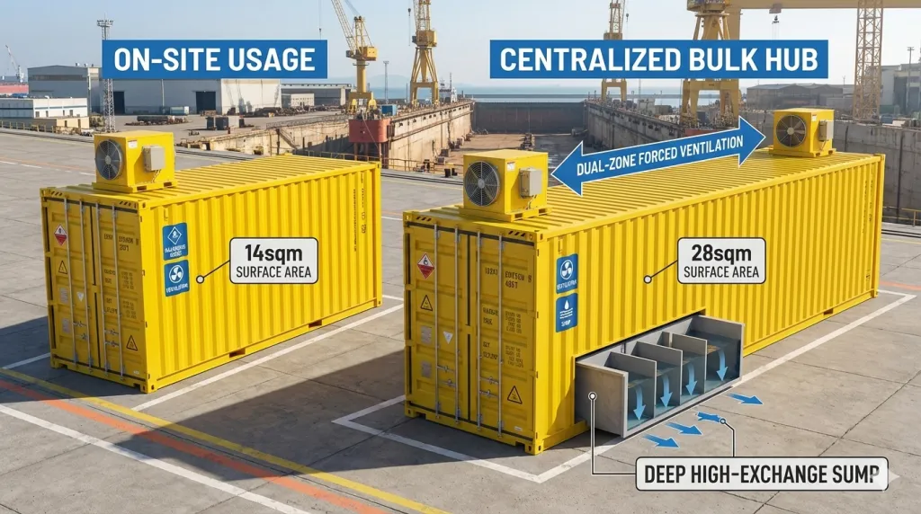 comparison of 20ft and 40ft hazardous goods container