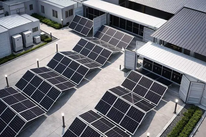Solar panel of mobile solar container
