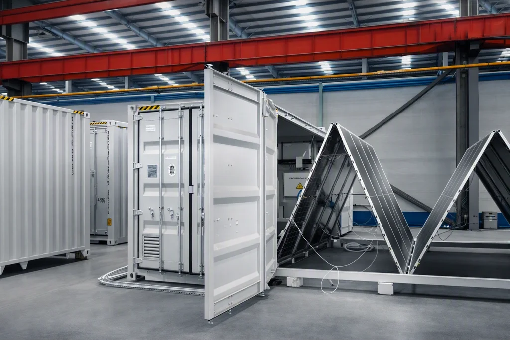 Side View of Mobile Solar Container